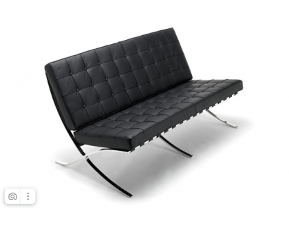 диван Barcelona 3 Seats (чёрный / кожа) арт.53337