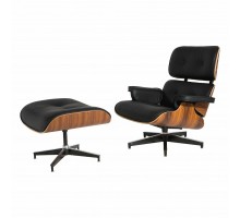 кресло Eames Lounge с оттоманкой (бежевый / кожа) арт.53133