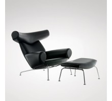 кресло Ox с оттоманкой (кожа) арт.50325
